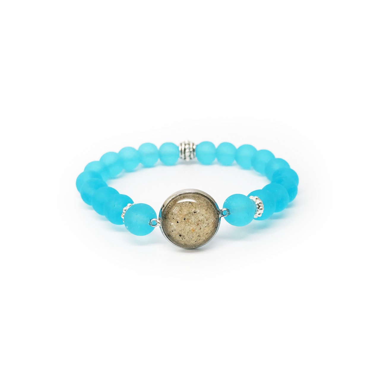 Sea Trio - Seafoam, Blue and Aqua Genuine Sea Glass Beach Bangle Locket  Bracelet With Sandollar